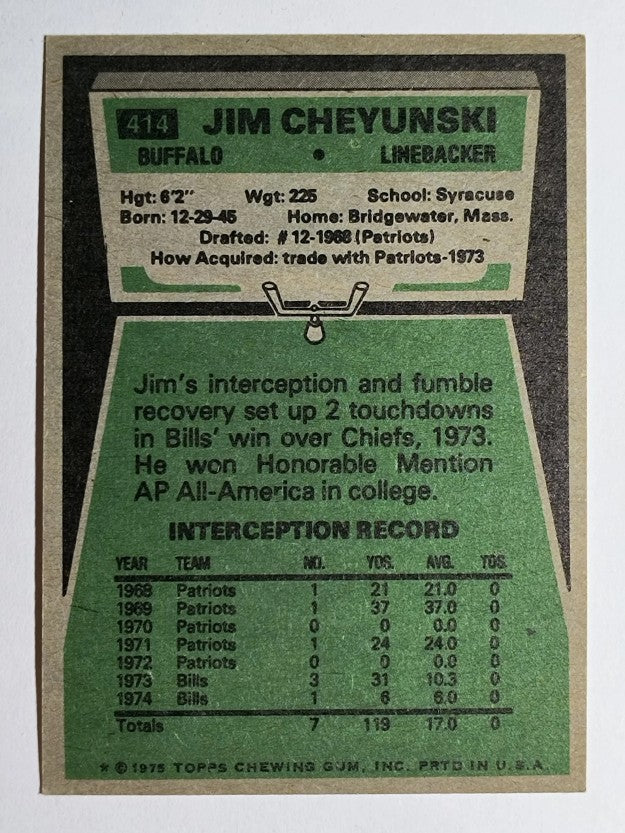 1975 Topps #414 Jim Cheyunski (EXMT)