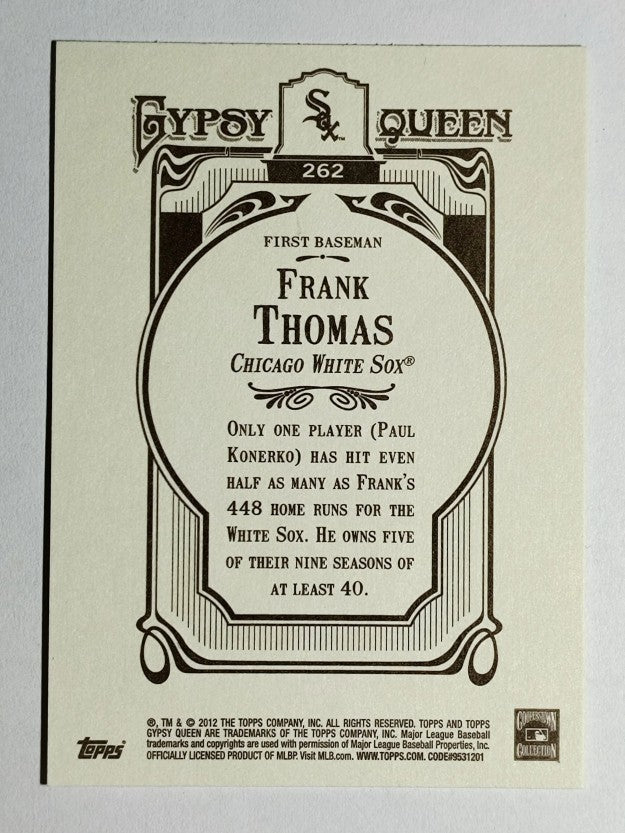 2012 Topps Gypsy Queen #262 Frank Thomas