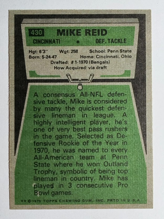 1975 Topps #430 Mike Reid (EXMT)