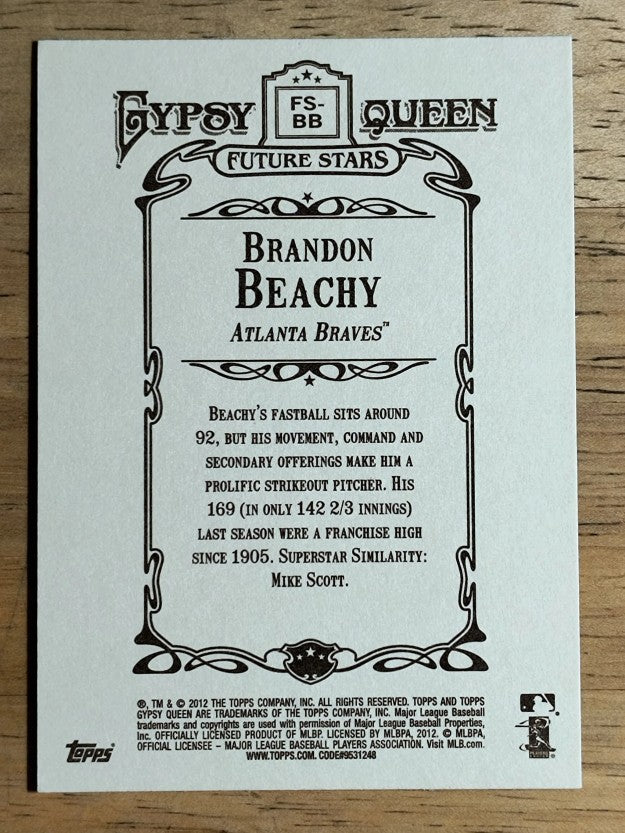2012 Topps Gypsy Queen Future Stars #BB Brandon Beachy