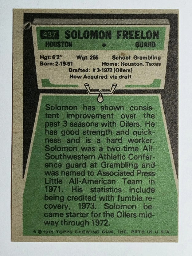 1975 Topps #437 Solomon Freelon (EX)