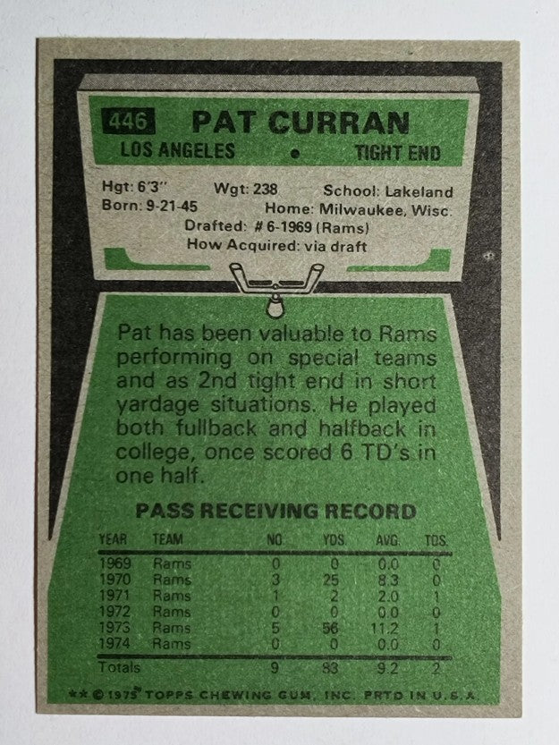 1975 Topps #446 Pat Curran RC (EXMT)