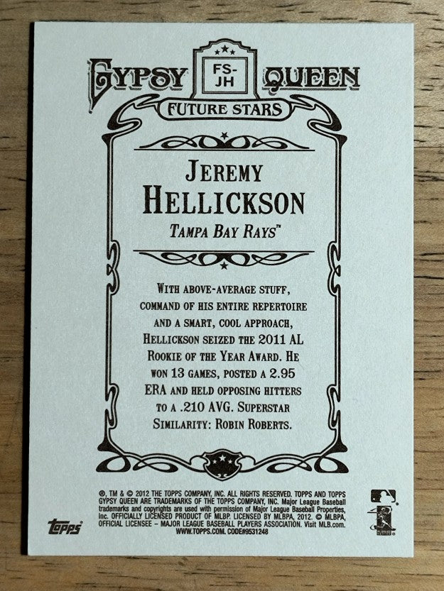 2012 Topps Gypsy Queen Future Stars #JH Jeremy Hellickson
