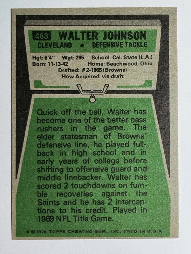 1975 Topps #463 Walter Johnson (EXMT)