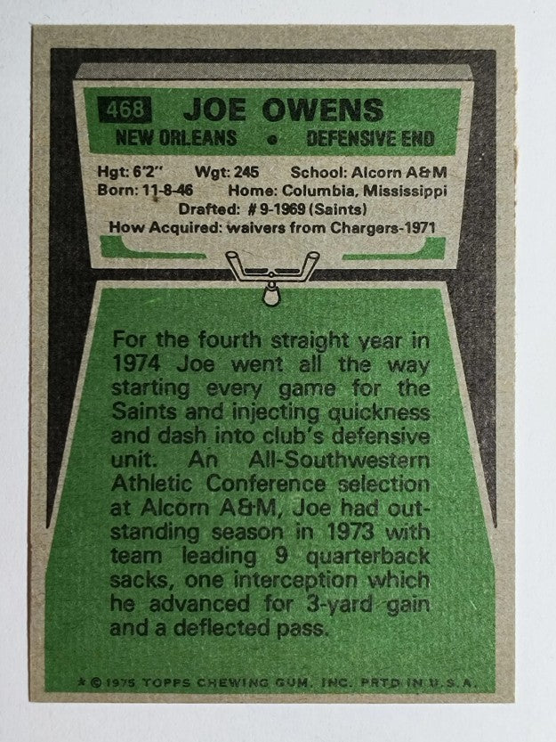 1975 Topps #468 Joe Owens (NM)