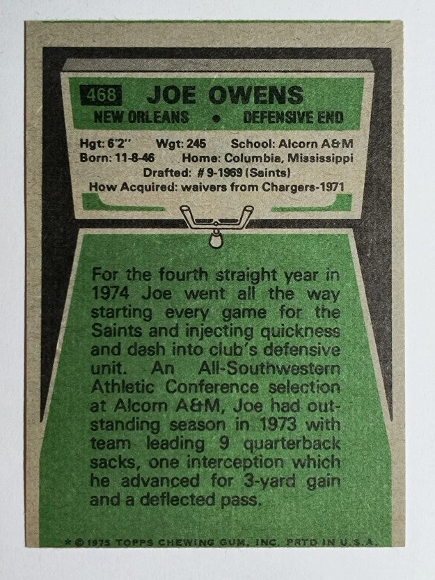 1975 Topps #468 Joe Owens (EXMT)