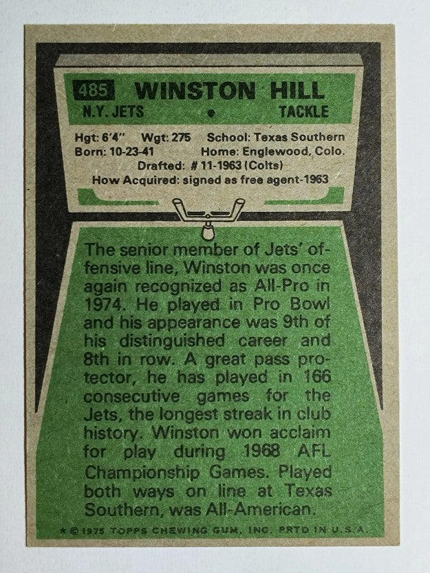 1975 Topps #485 Winston Hill (EXMT)