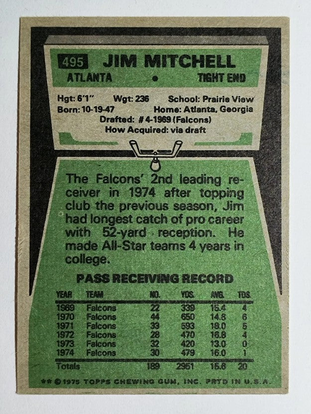 1975 Topps #495 Jim Mitchell (EX)