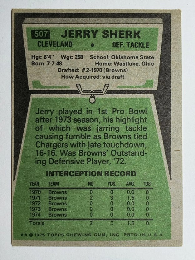 1975 Topps #507 Jerry Sherk (VGEX)