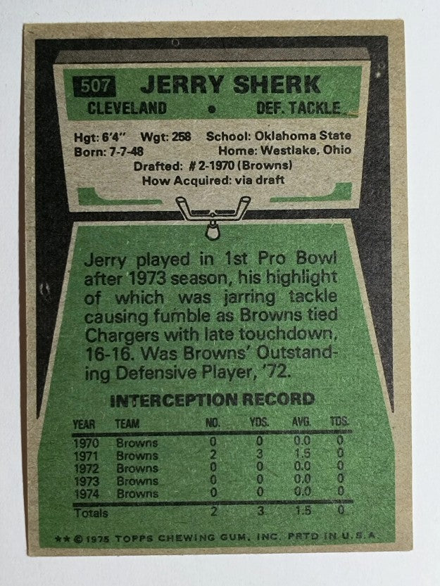 1975 Topps #507 Jerry Sherk (VG)