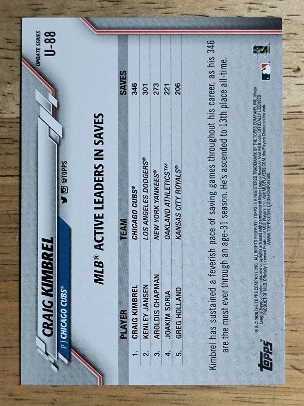 2020 Topps Update #U88 Craig Kimbrel