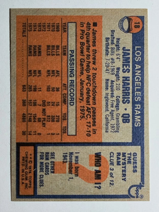 1976 Topps #18 James Harris (EXMT)