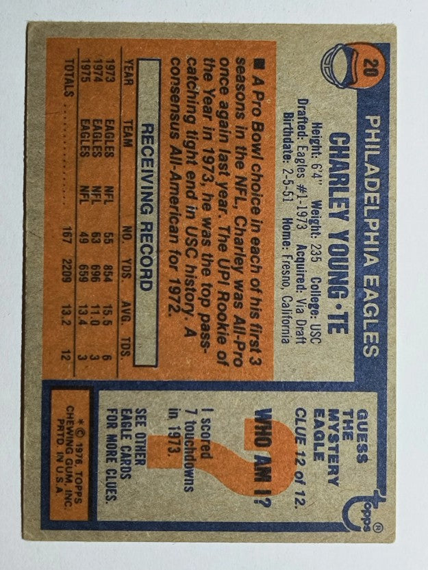 1976 Topps #20 Charle Young (VG)