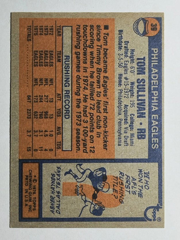 1976 Topps #39 Tom Sullivan (EXMT)