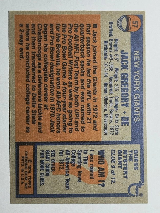 1976 Topps #57 Jack Gregory (EXMT)