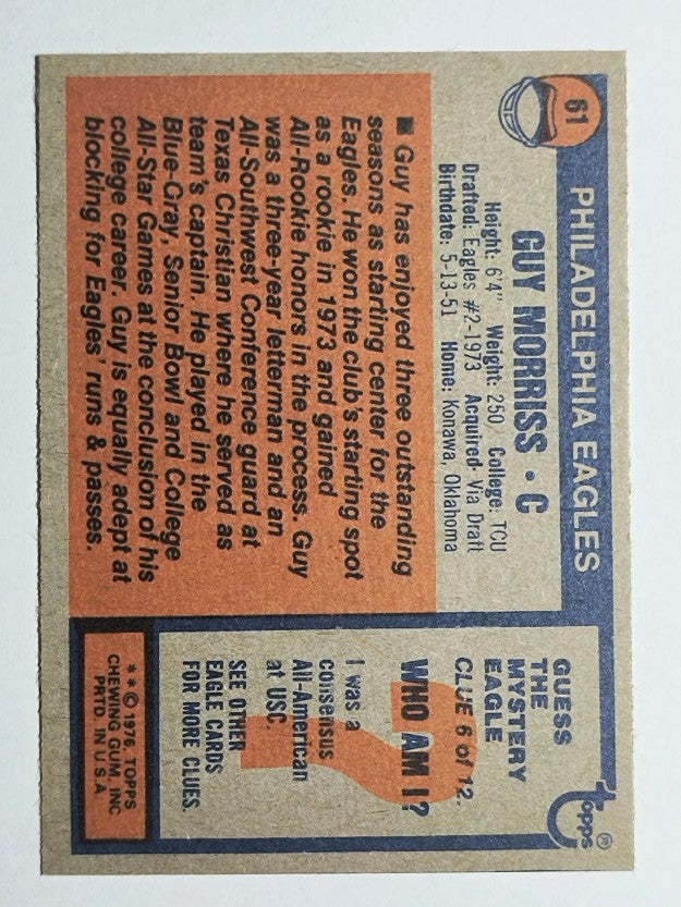 1976 Topps #61 Guy Morriss (NM)