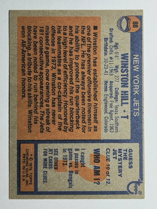 1976 Topps #88 Winston Hill (EX)