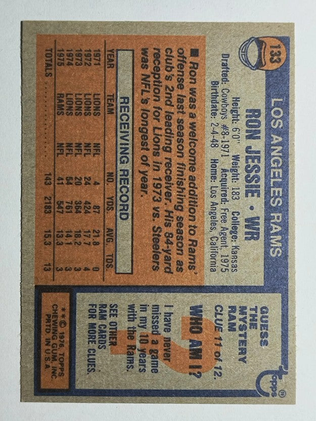 1976 Topps #133 Ron Jessie (NM)