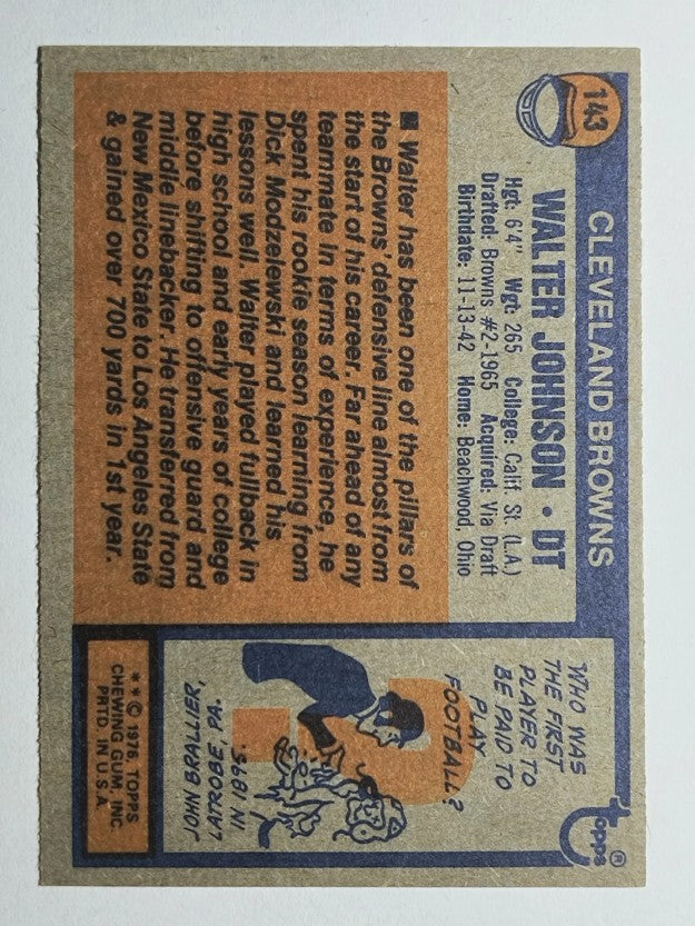 1976 Topps #143 Walter Johnson (EXMT)