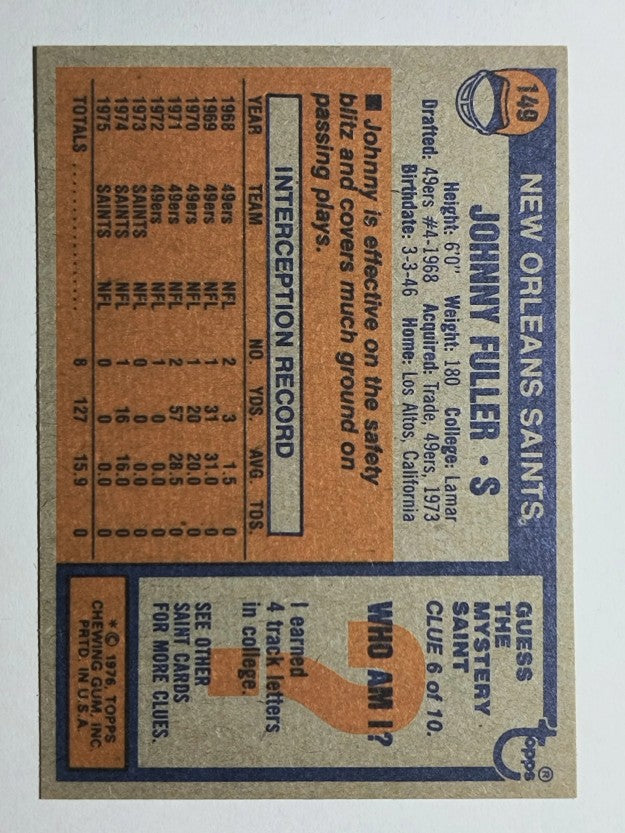 1976 Topps #149 Johnny Fuller (NM)