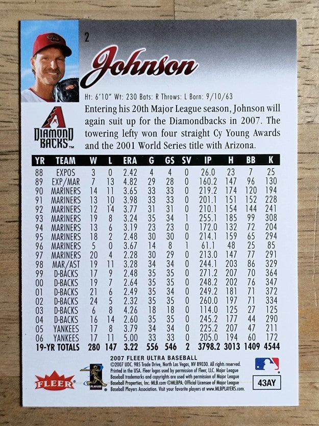 2007 Ultra #2 Randy Johnson