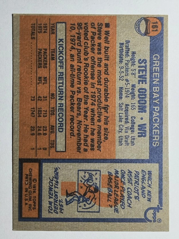 1976 Topps #161 Steve Odom RC (EXMT)