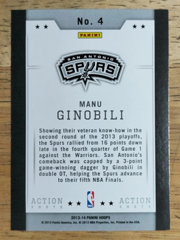 2013-14 Hoops Action Shots #4 Manu Ginobili
