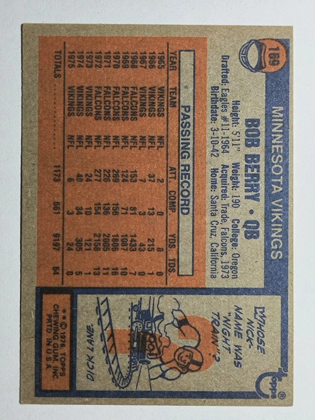 1976 Topps #169 Bob Berry (EX)
