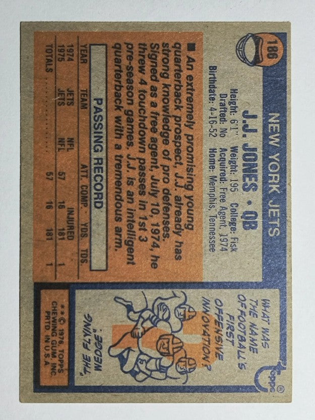 1976 Topps #186 J.J. Jones RC (VG)