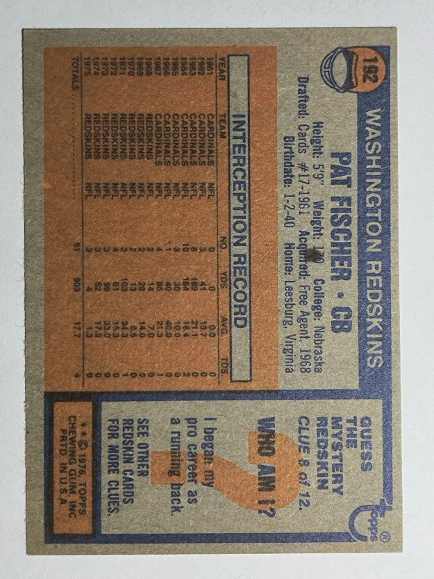 1976 Topps #192 Pat Fischer (EXMT)
