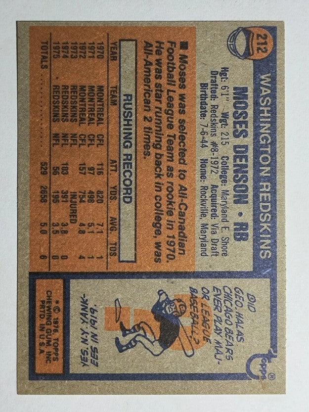 1976 Topps #212 Moses Denson (EXMT)