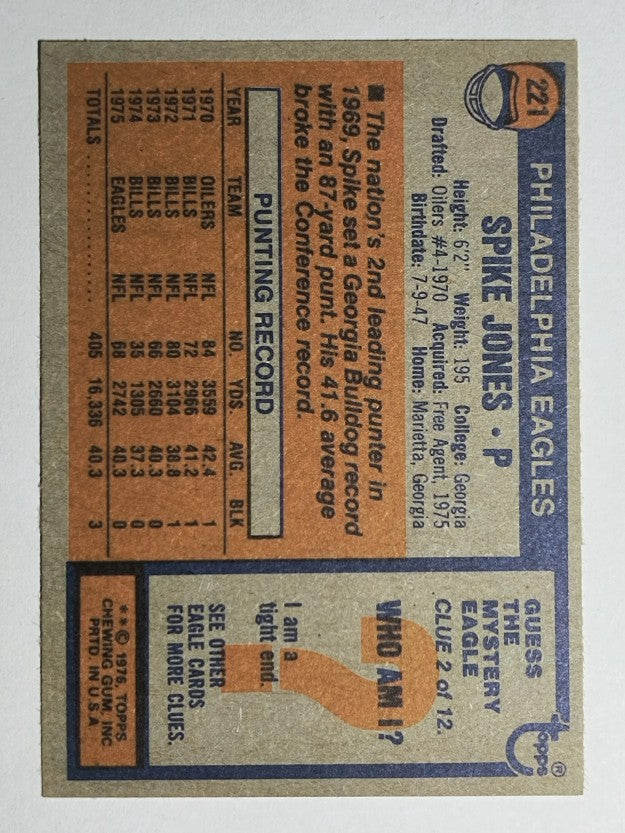 1976 Topps #221 Spike Jones (NM)