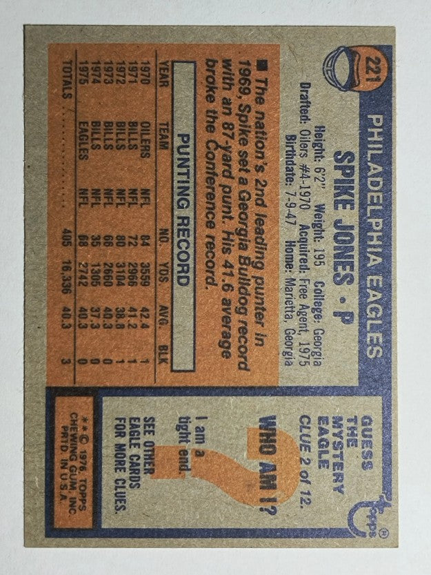 1976 Topps #221 Spike Jones (NM)