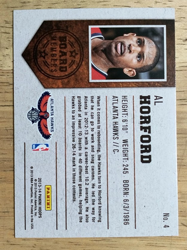 2013-14 Hoops Board Members #4 Al Horford