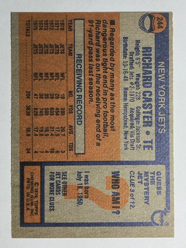 1976 Topps #244 Richard Caster (EX)