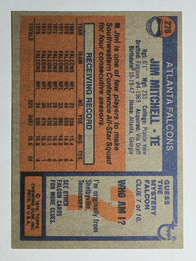 1976 Topps #276 Jim Mitchell (EX)