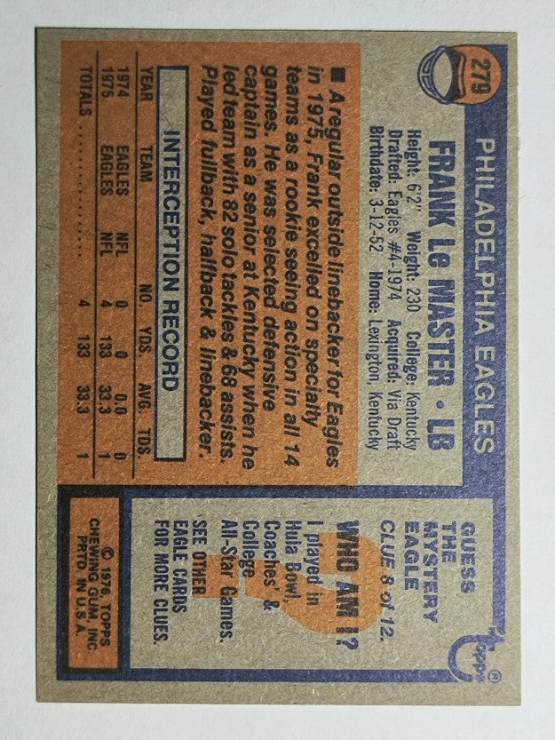1976 Topps #279 Frank LeMaster RC (NM)