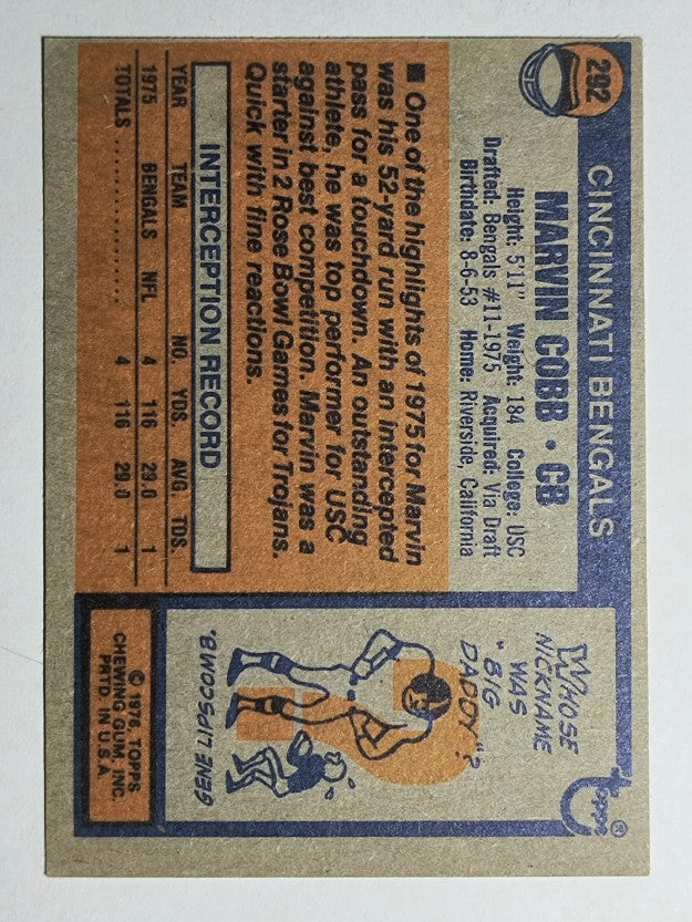 1976 Topps #292 Marvin Cobb RC (EX)