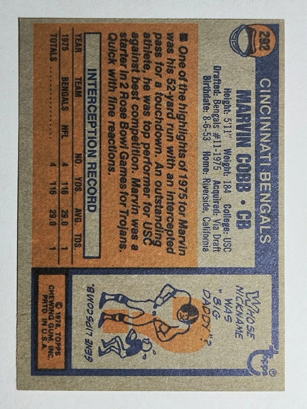 1976 Topps #292 Marvin Cobb RC (EXMT)