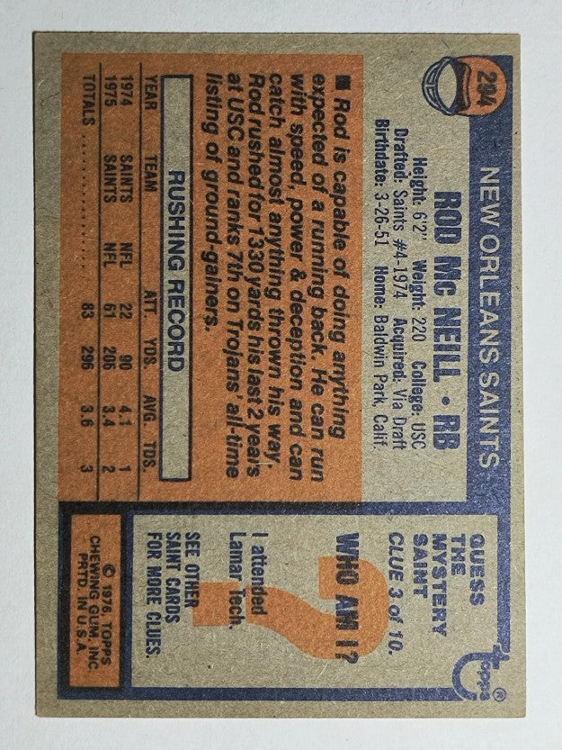 1976 Topps #294 Rod McNeill RC (EXMT)