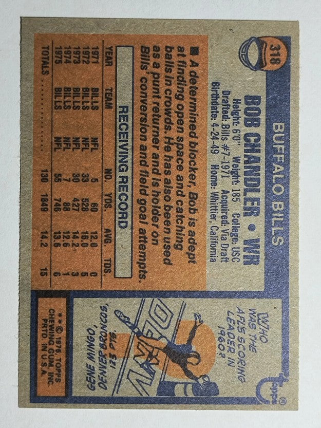 1976 Topps #318 Bob Chandler (EXMT)