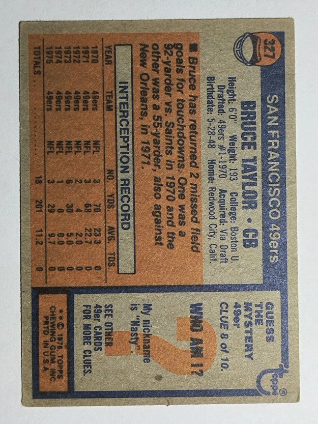 1976 Topps #327 Bruce Taylor (VGEX)