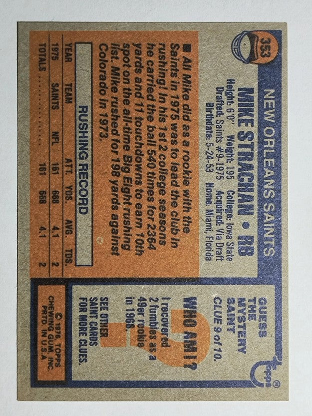 1976 Topps #353 Mike Strachan RC (NMMT)