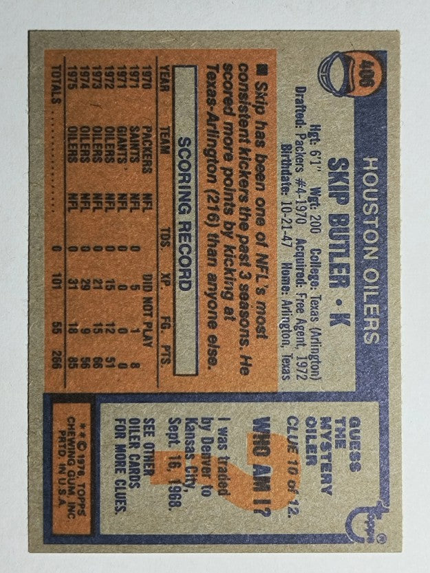 1976 Topps #406 Skip Butler (EXMT)