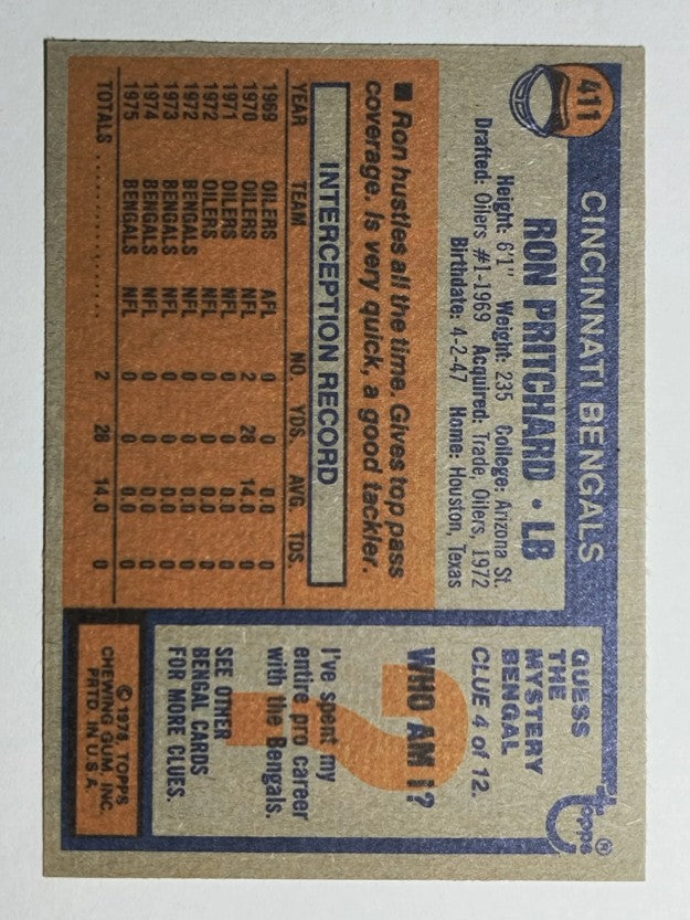 1976 Topps #411 Ron Pritchard (NM)