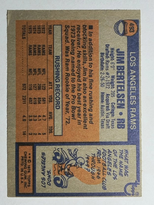 1976 Topps #493 Jim Bertelsen (EX)