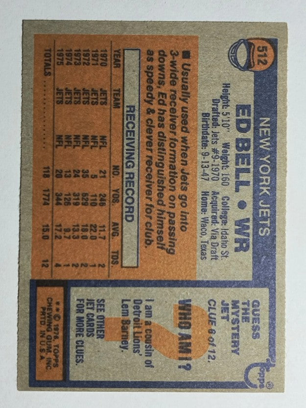 1976 Topps #512 Ed Bell (NM)
