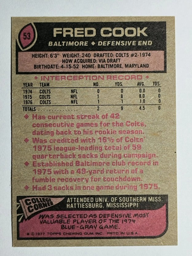 1977 Topps #53 Fred Cook (NM)