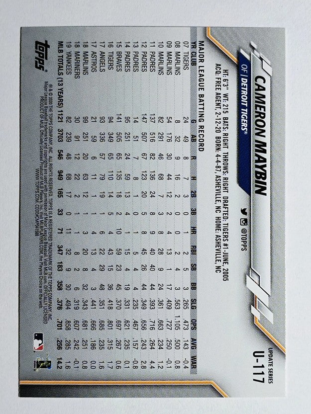 2020 Topps Update #U117 Cameron Maybin