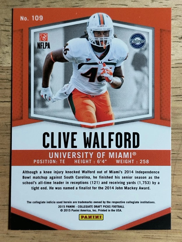 2015 Panini Prizm Draft Picks #109 Clive Walford RC